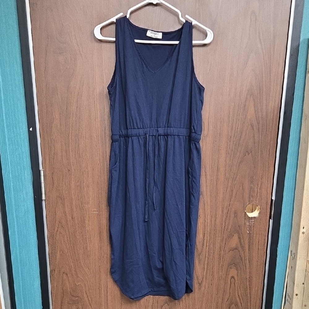 Zenana Size L Navy Blue Sleeveless Midi Length Dress